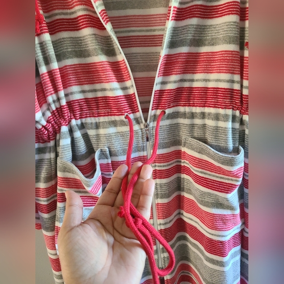 Ulla Popken Terry Cloth Stripe Terry Bath Robe - Picture 7 of 9
